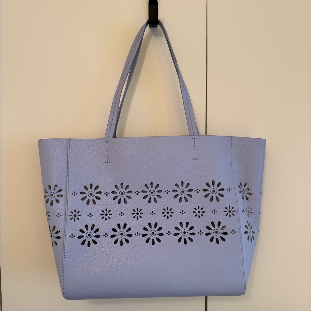 kate spade lavender perforated floral leather tote - Picture 2 of 10